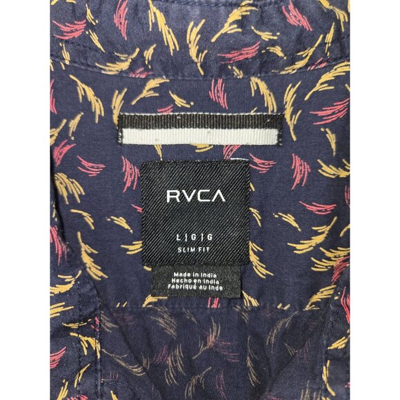 RVCA Mens Slim Fit Short Sleeve Cotton Shirt Large 100% Cotton - Picture 5 of 8